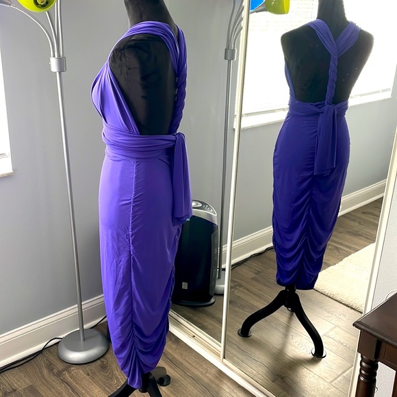 NWOT Moda International Multi-wrap Purple Dress - Picture 3 of 8